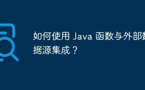 如何使用 Java 函数与外部数据源集成？