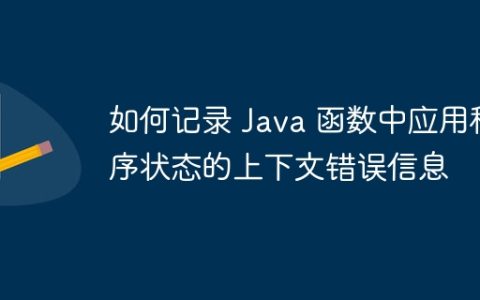 如何记录 Java 函数中应用程序状态的上下文错误信息