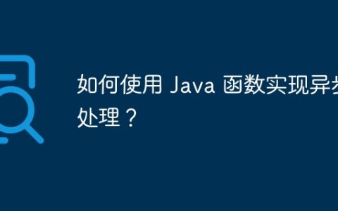 如何使用 Java 函数实现异步处理？