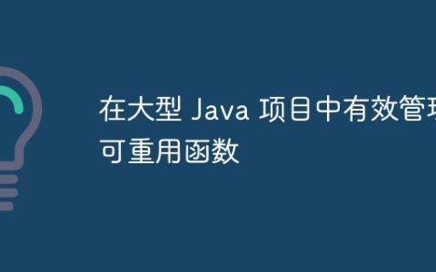 在大型 Java 项目中有效管理可重用函数