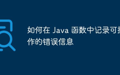 如何在 Java 函数中记录可操作的错误信息