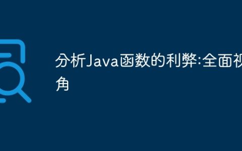 分析Java函数的利弊:全面视角