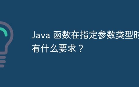 Java 函数在指定参数类型时有什么要求？