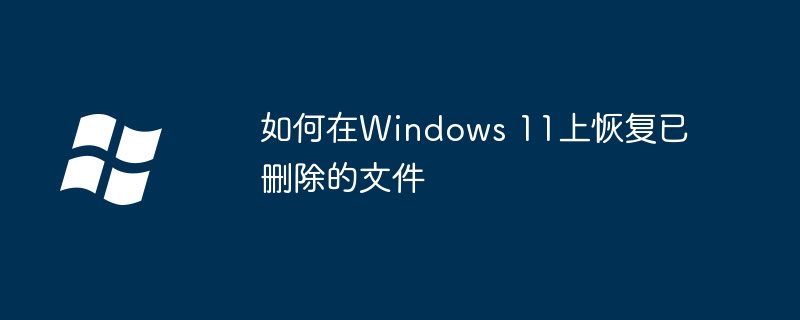 如何在windows 11上恢复已删除的文件