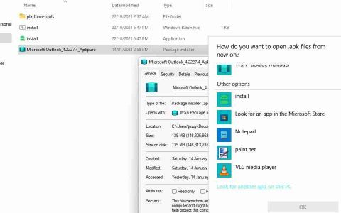 如何在Windows 11中双击安装Android APK