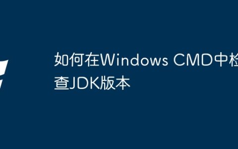 如何在Windows CMD中检查JDK版本