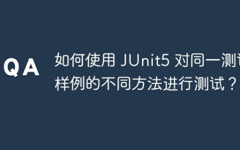 如何使用 JUnit5 对同一测试样例的不同方法进行测试？