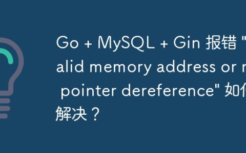 Go + MySQL + Gin 报错 “invalid memory address or nil pointer dereference” 如何解决？