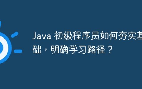 Java 初级程序员如何夯实基础，明确学习路径？