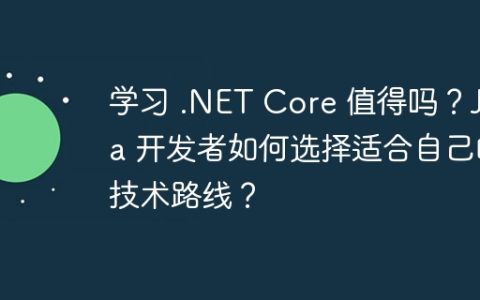 学习 .NET Core 值得吗？Java 开发者如何选择适合自己的技术路线？