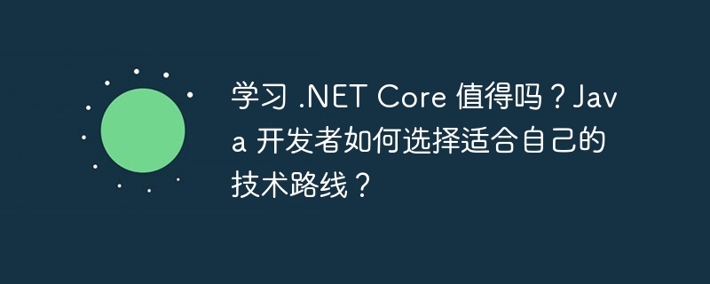 学习 .net core 值得吗?java 开发者如何选择适合自己的技术路线?