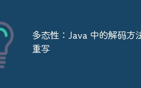 多态性：Java 中的解码方法重写