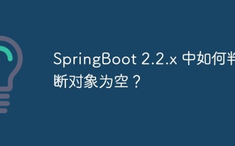 SpringBoot 2.2.x 中如何判断对象为空？