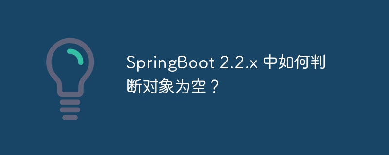 springboot 2.2.x 中如何判断对象为空?