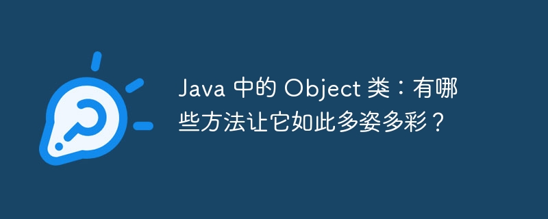 Java 中的 Object 类:有哪些方法让它如此多姿多彩?