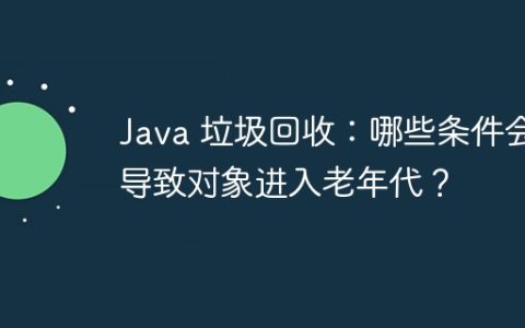Java 垃圾回收：哪些条件会导致对象进入老年代？