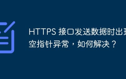 HTTPS 接口发送数据时出现空指针异常，如何解决？