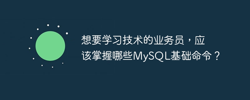 想要学习技术的业务员,应该掌握哪些mysql基础命令?