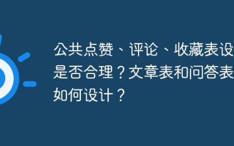 公共点赞、评论、收藏表设计是否合理？文章表和问答表该如何设计？
