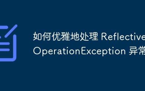 如何优雅地处理 ReflectiveOperationException 异常？