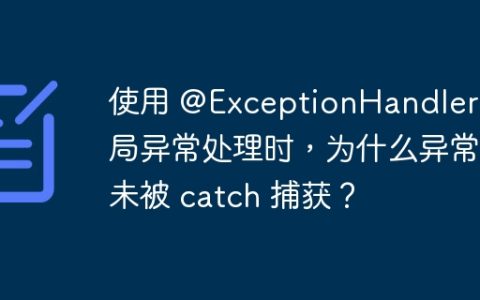 使用 @ExceptionHandler 全局异常处理时，为什么异常未被 catch 捕获？