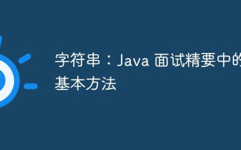 字符串：Java 面试精要中的基本方法