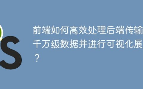 前端如何高效处理后端传输的千万级数据并进行可视化展示？