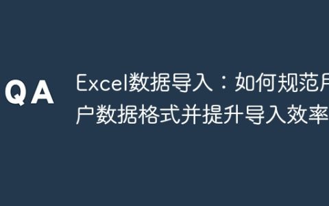 Excel数据导入：如何规范用户数据格式并提升导入效率？