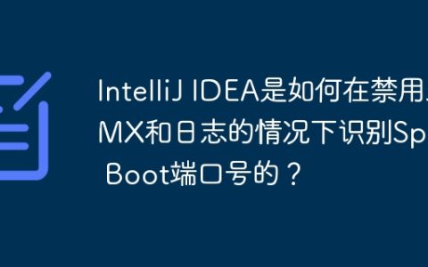 IntelliJ IDEA是如何在禁用JMX和日志的情况下识别Spring Boot端口号的？