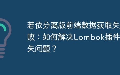 若依分离版前端数据获取失败：如何解决Lombok插件缺失问题？