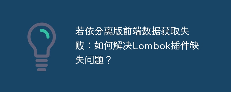 若依分离版前端数据获取失败:如何解决Lombok插件缺失问题?