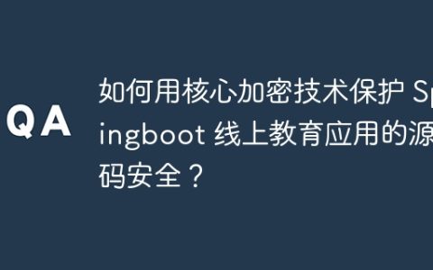 如何用核心加密技术保护 Springboot 线上教育应用的源代码安全？