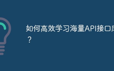 如何高效学习海量API接口库？