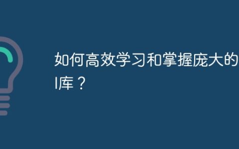 如何高效学习和掌握庞大的API库？