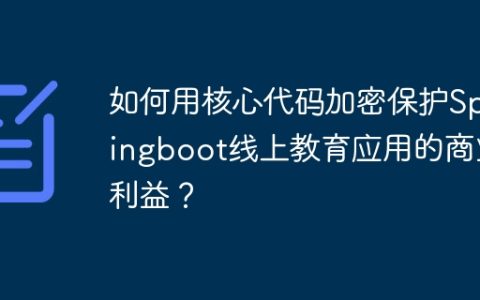 如何用核心代码加密保护Springboot线上教育应用的商业利益？