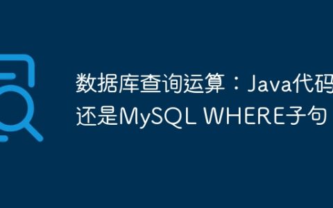 数据库查询运算：Java代码还是MySQL WHERE子句？