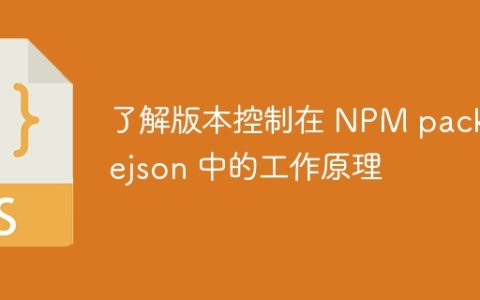 了解版本控制在 NPM packagejson 中的工作原理