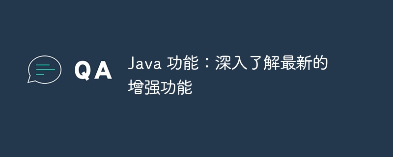 Java 功能:深入了解最新的增强功能