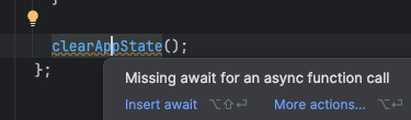 在不使用 await 的情况下调用异步函数时 ide 发出警告