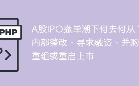 A股IPO撤单潮下何去何从？内部整改、寻求融资、并购重组或重启上市