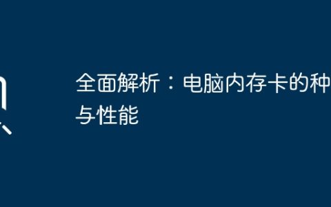 全面解析：电脑内存卡的种类与性能