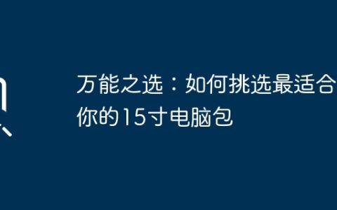 万能之选：如何挑选最适合你的15寸电脑包