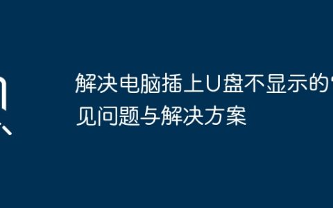 解决电脑插上U盘不显示的常见问题与解决方案
