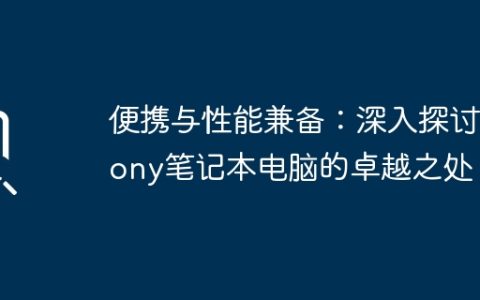 便携与性能兼备：深入探讨Sony笔记本电脑的卓越之处