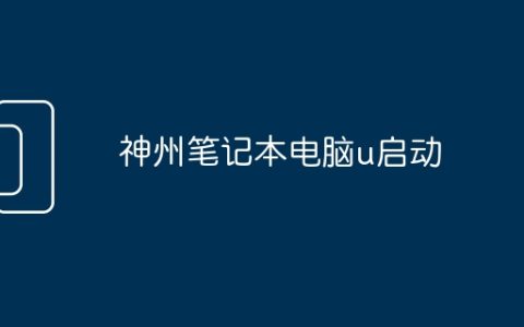神州笔记本电脑u启动