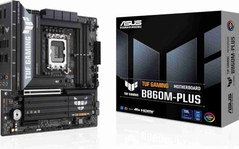 华硕 TUF GAMING B860M-PLUS“重炮手”主板渲染图曝光，支持 2.5GbE