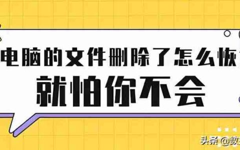 怎么恢复删除的文件 电脑文件被删除或格式化后恢复数据教程