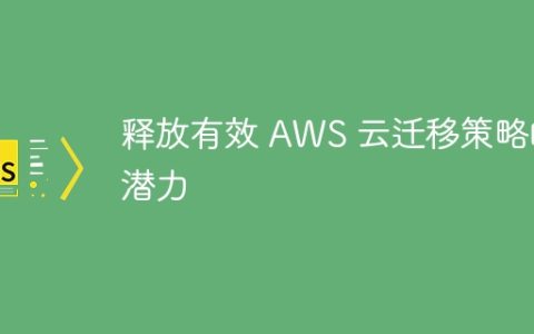释放有效 AWS 云迁移策略的潜力