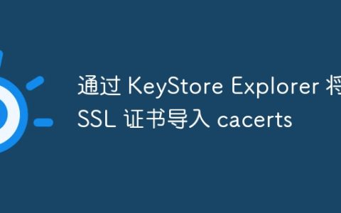 通过 KeyStore Explorer 将 SSL 证书导入 cacerts