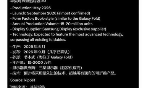 苹果首款折叠手机与iPhone 18同步发布